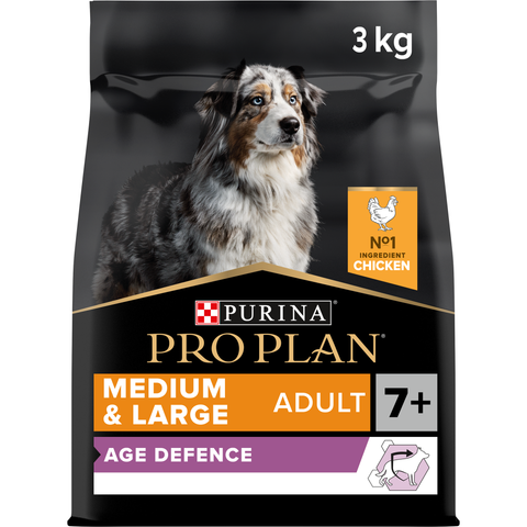 PRO PLAN AGE DEFENCE MEDIUM AND LARGE SENIOR 7+ , DRY DOG FOOD WITH CHICKEN