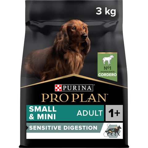 PRO PLAN SENSITIVE DIGESTION SMALL AND MINI ADULT, DRY DOG FOOD WITH LAMB, 3 KG