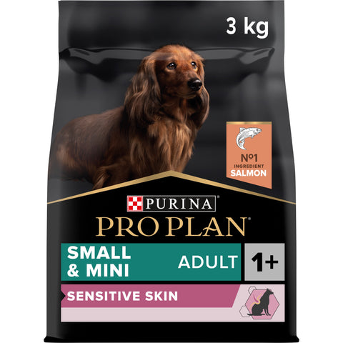 PRO PLAN SENSITIVE SKIN SMALL AND MINI PUPPY , DRY DOG FOOD WITH SALMON, 3 KG